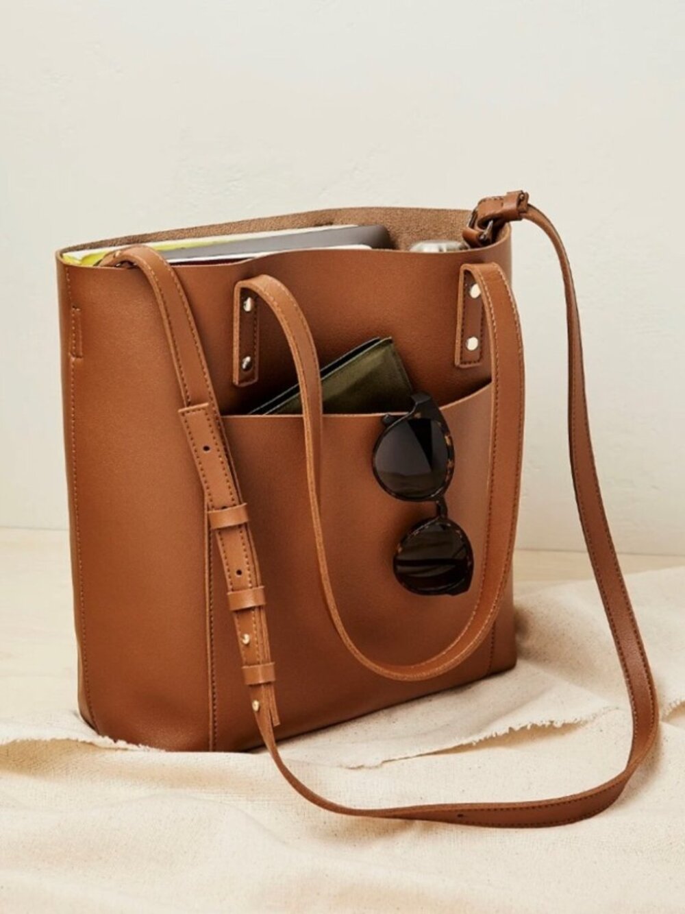 Henny+Lev Tan Vegan Leather Tote Bag, NWT